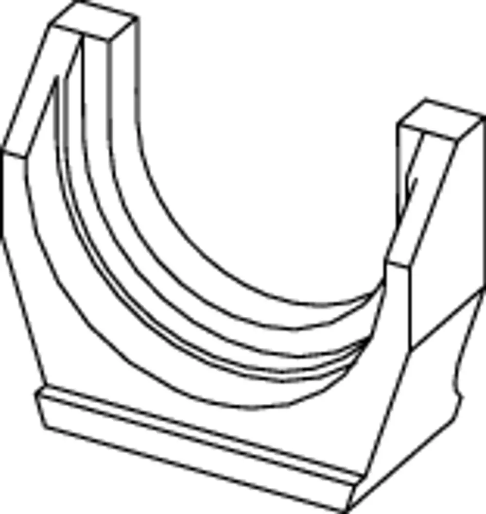 TECE-Fitting in Form einer Pressgabel mit zwei offenen Enden, designed für die Verbindung von Rohren in Heizungs- oder Sanitärinstallationen.